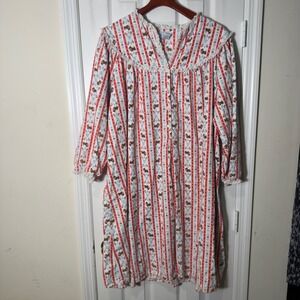 Vintage Lanz of Salzburg Scottie Dog Nightgown XL Cozy Cottage Cotton Prairie